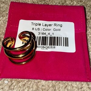Hey Harper BNWT Triple Layer Gold Ring